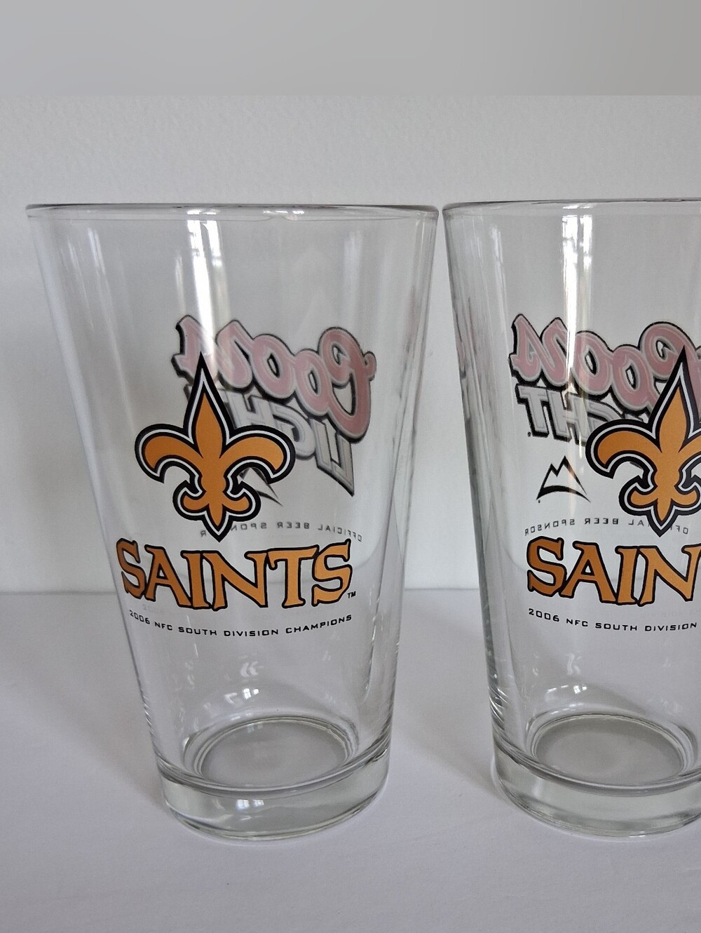New Orleans Saints NFL Coors Light Pint Glasses 2006 Vintage Division Champion